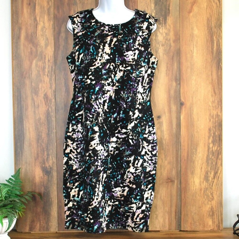 Mossimo Multi Color Knee Length Sleeveless Sheath Dress L